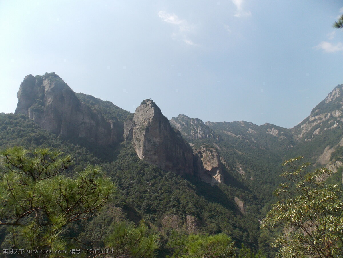 山峰 树叶 岩石 峭壁 乔木 雁荡山 山水风景 自然景观