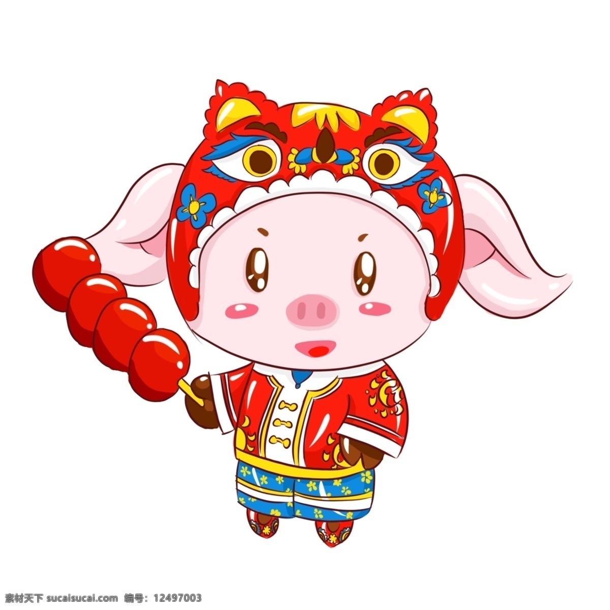 2019 猪年 新年 红红火火 手绘 卡通 吉祥 猪 卡通猪 手绘猪 可爱动物 拜年 吉祥猪 可爱猪猪 新年猪 亥猪