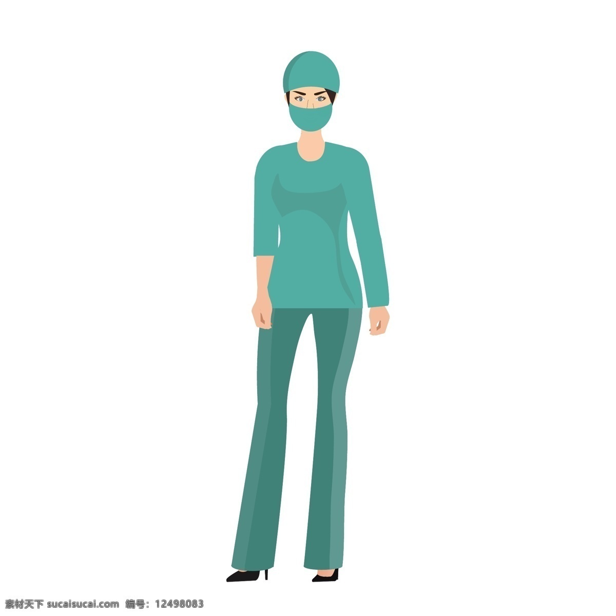 戴 口罩 女 手术 医生 矢量 卡通 卡通医生 手术医生 手术室的医生 戴口罩 戴口罩的医生