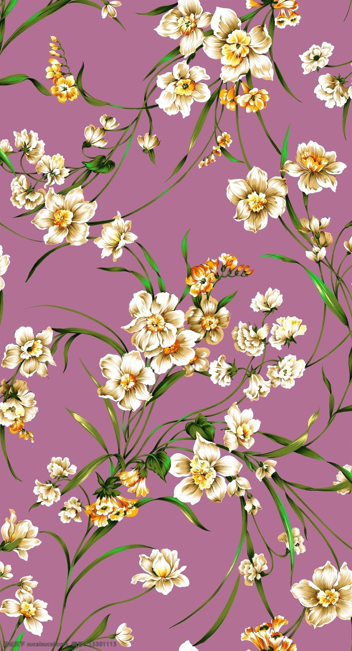 手绘写实水仙 欧式 花卉 平铺 背景 手绘 写实 水仙 分层 分层花卉 白色