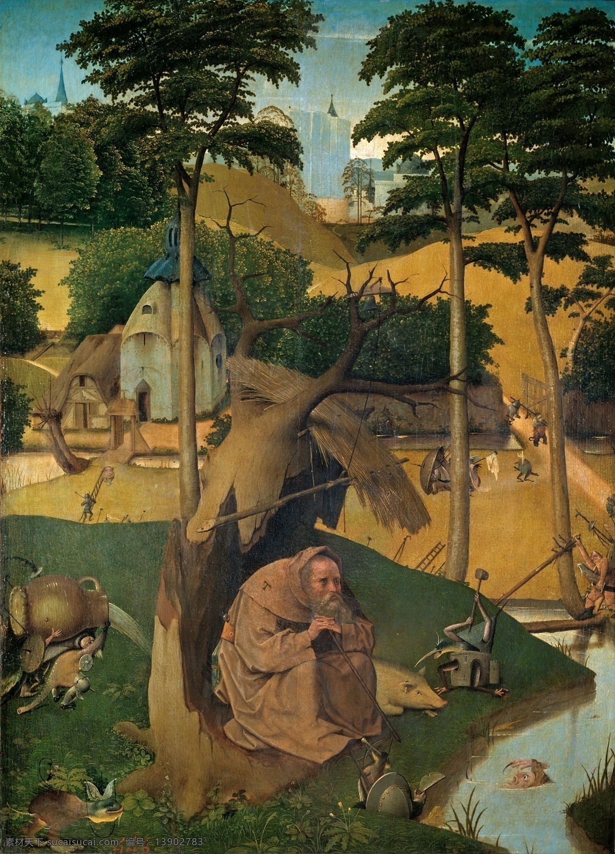 西方 古典 风景 建筑 自然 水景 山水 田园 印象派 写实主义 油画 装饰画 after anthony saint of temptation the hieronymus bosch 高清 印象 画派 无 框 画 装饰素材