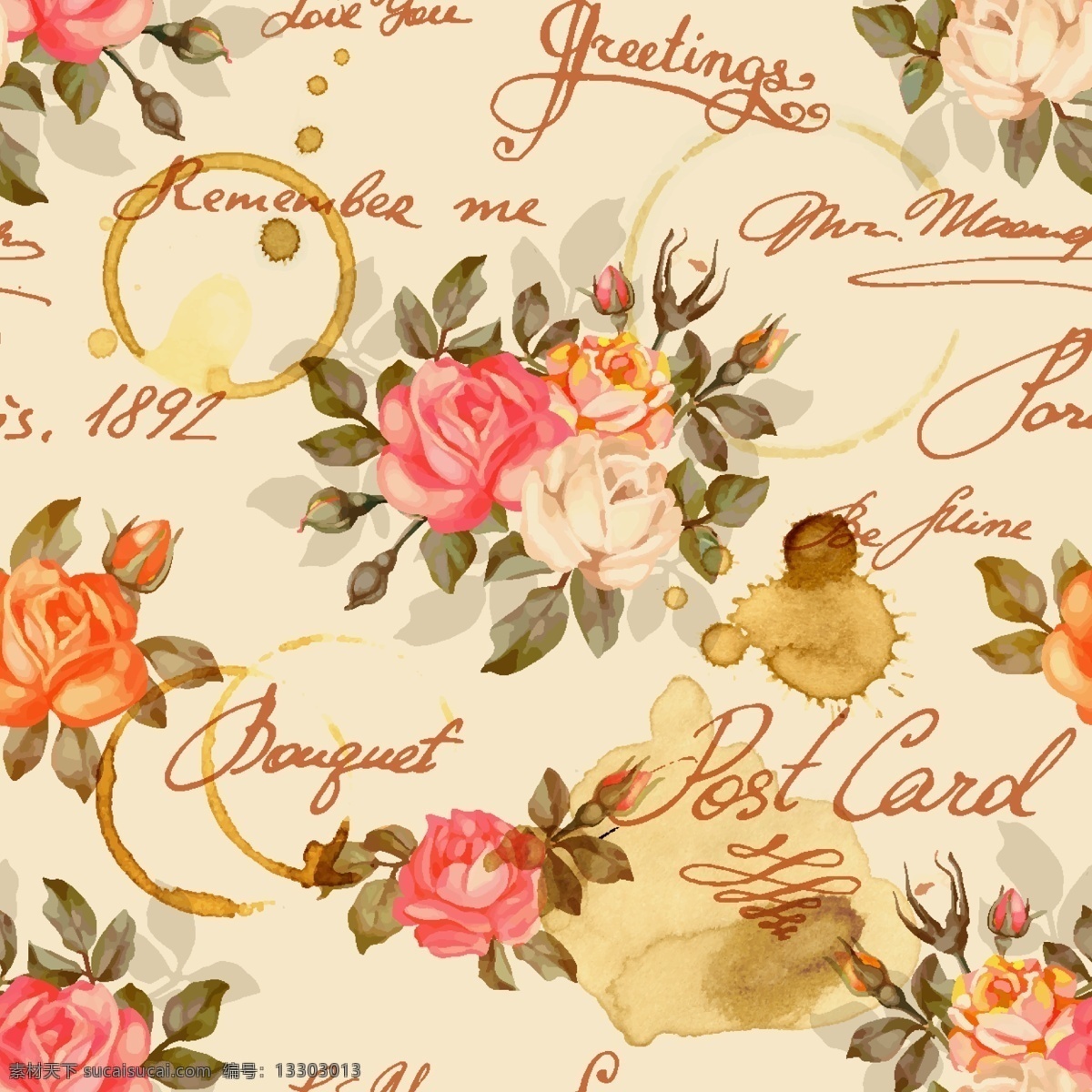 vintage floral patterns vector seamless design 矢量图 花纹 经典 花朵 纸袋用花纺