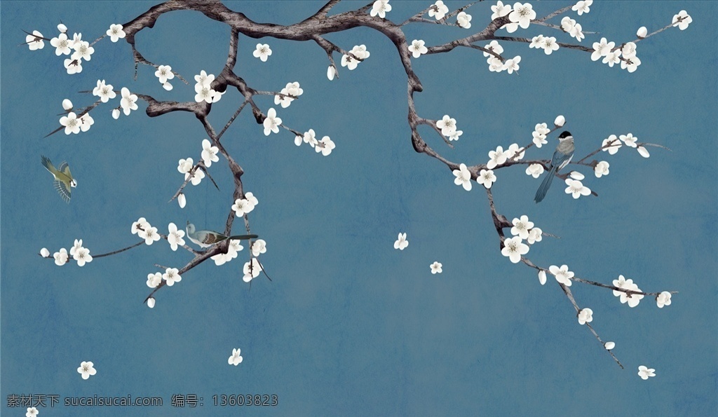 花鸟画 梅花 背景 墙 背景墙 电视背景墙 简约背景墙 现代背景墙 分层