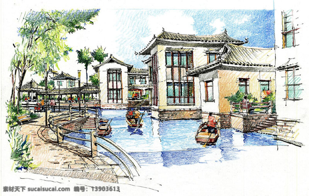 一些 园林景观 手 绘图 建筑设计 景观 手绘图 图纸 效果图 园林 cad素材 建筑图纸