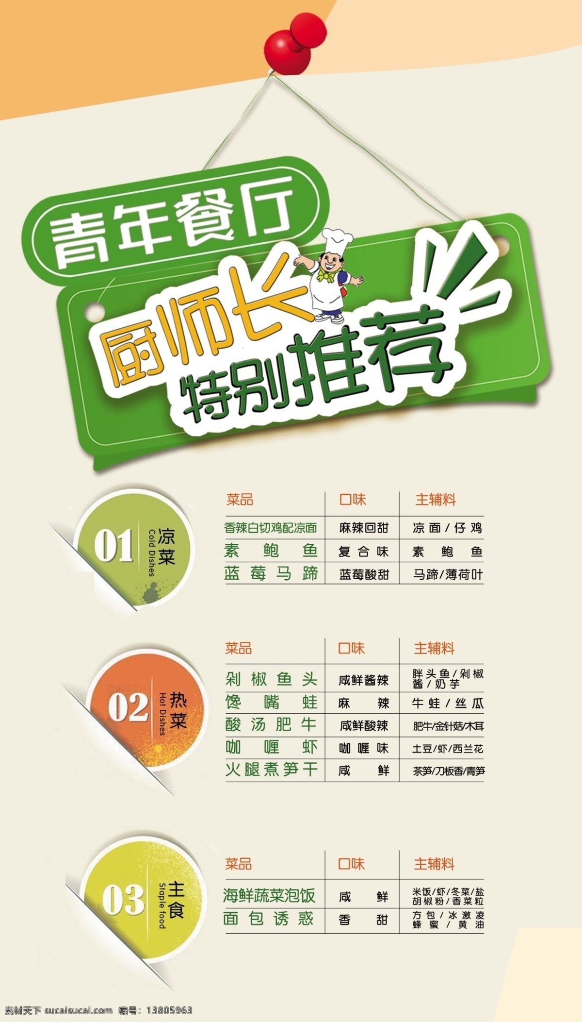 厨师长推荐 夏季厨师长 推荐菜品 餐饮美食 餐厅美食 美食展架 展架 x展架
