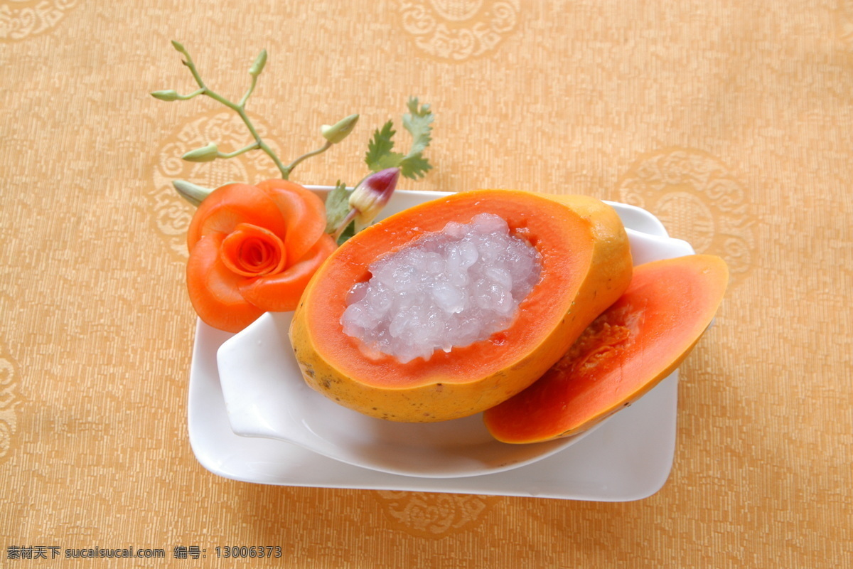 原 只 木瓜 炖 雪 蛤 餐饮美食 传统美食 摄影图库