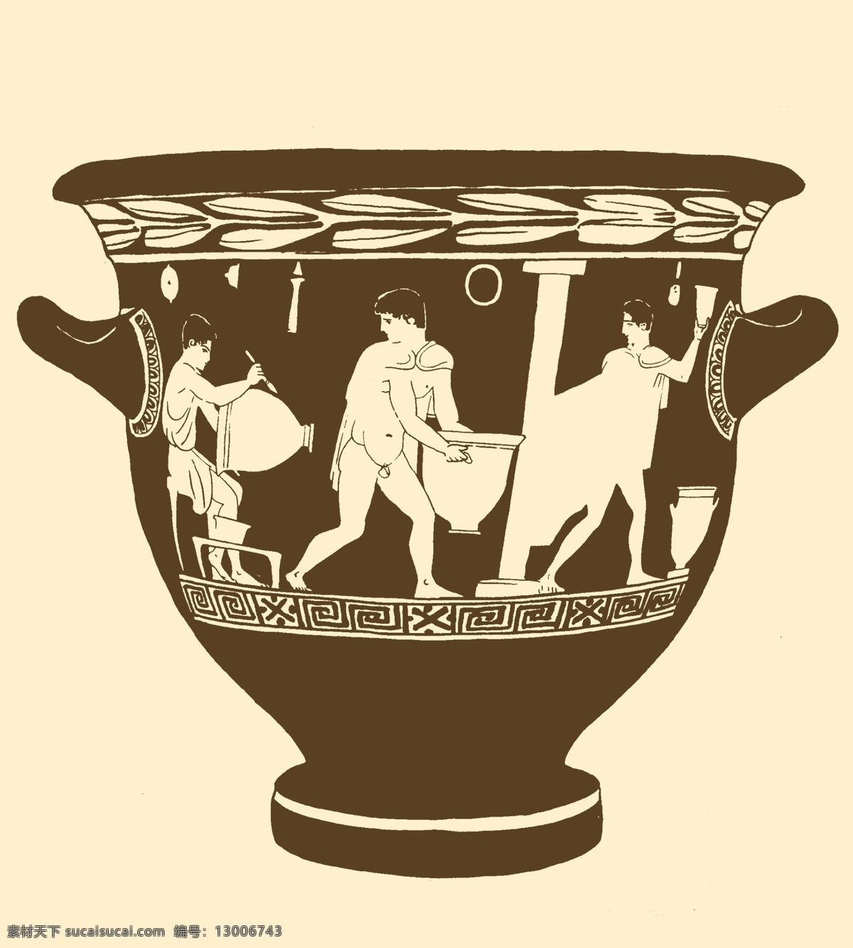 制陶作坊场景 制陶 作坊 希腊瓶画 希腊 瓶画 装饰画 陶器 红绘式 黑绘式 美术 陶瓷 分层 源文件