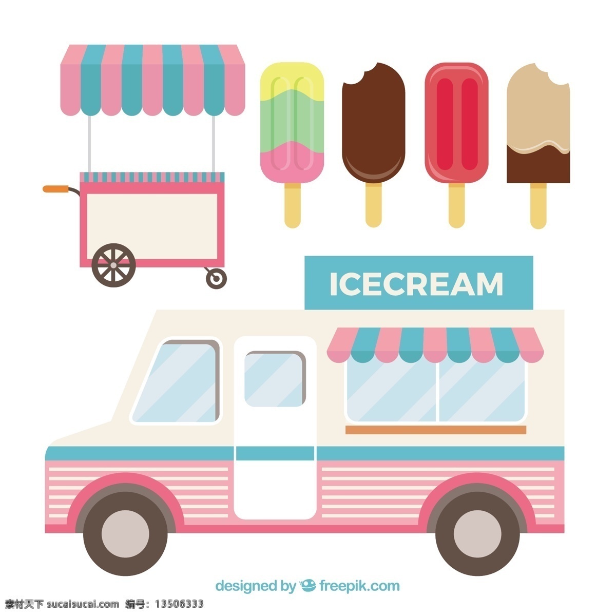复古 冰淇淋 卡车 葡萄酒 食品 汽车 平板 冰 交通 平面设计 车 车辆 奶油 遮阳篷 美味 按钮 白色