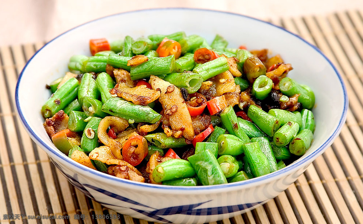 四季豆炒油渣 四季豆 油渣 四季豆油渣 炒油渣 菜品图 餐饮美食 传统美食