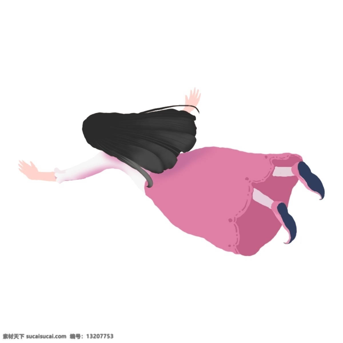唯美 卡通 飞翔 少女 透明 卡通女人 手绘 卡通元素 女孩 少女元素