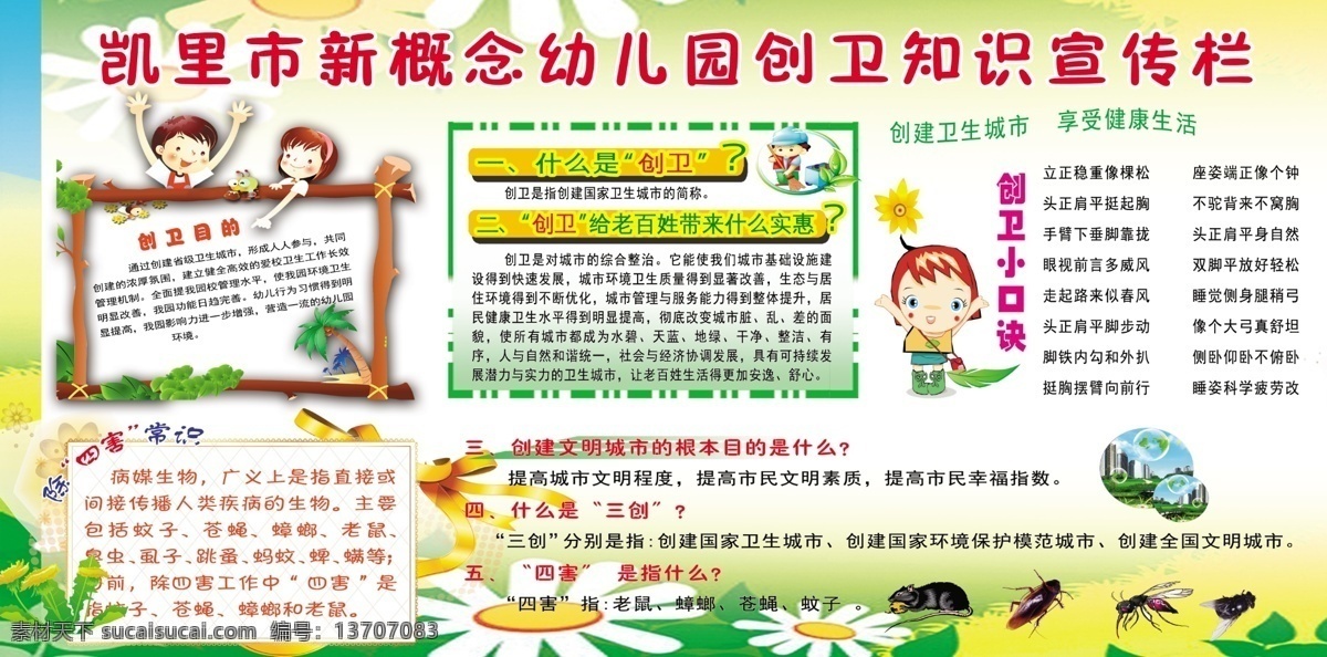 创卫宣传栏 宣传栏 展板 宣传知识 创卫知识 展板底图 展板模板设计 展板模板