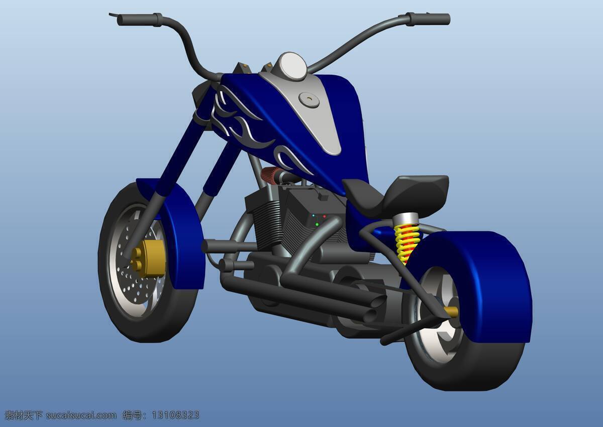 定制 斩波器 摩托车 自行车 证明 3d模型素材 其他3d模型