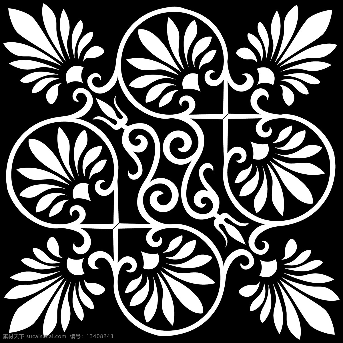 印花 矢量图 服装图案 花 色彩 印花矢量图 黑白色 面料图库 服装设计 图案花型