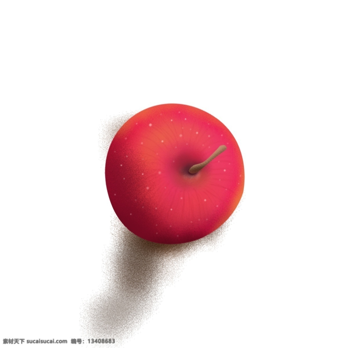 颗 红色 苹果 卡通 无 素 阴影 元素 水果