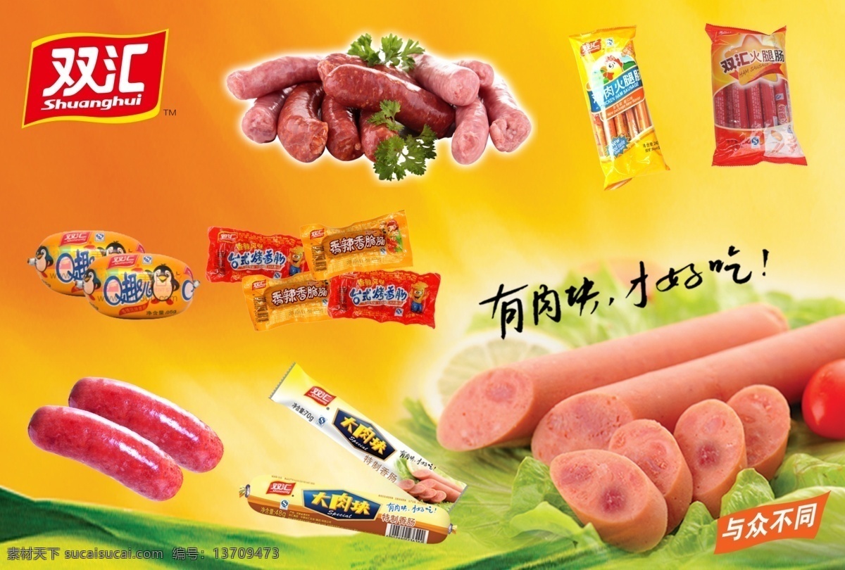 双汇产品广告 火腿肠 烤肠 q趣儿 各种肠