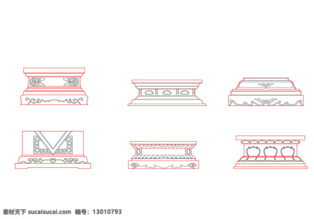 中式柱子 常用支敦大样 建筑 大样 支敦 中式 西式 柱子 欧式 古建 传统 建筑设计 大样图 柱子图集 施工图纸 环境设计 室内设计 dwg 白色