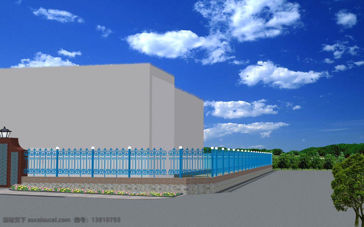 3d设计 3d作品 铁艺围栏 围栏 铁艺 设计素材 模板下载 围栏低墙 围栏墙灯 围栏配景 装饰素材 灯饰素材