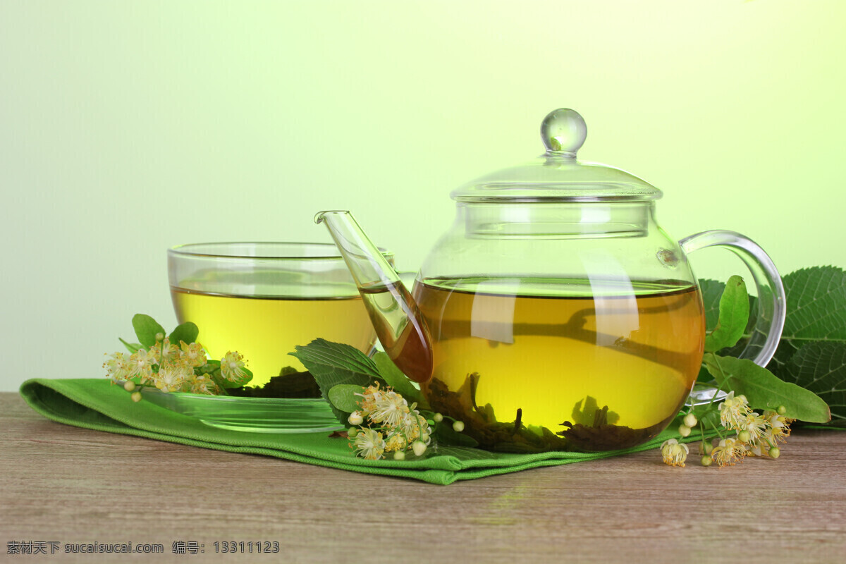 清新的绿茶 清新 花草 美味 绿茶 茶水 餐饮美食 饮料酒水