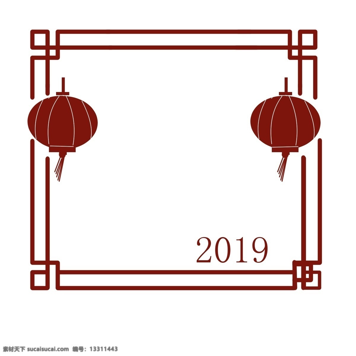 新年 灯笼 边框 插画 美丽的边框 卡通边框 手绘新年边框 创意的边框 新年立体边框 红色的边框