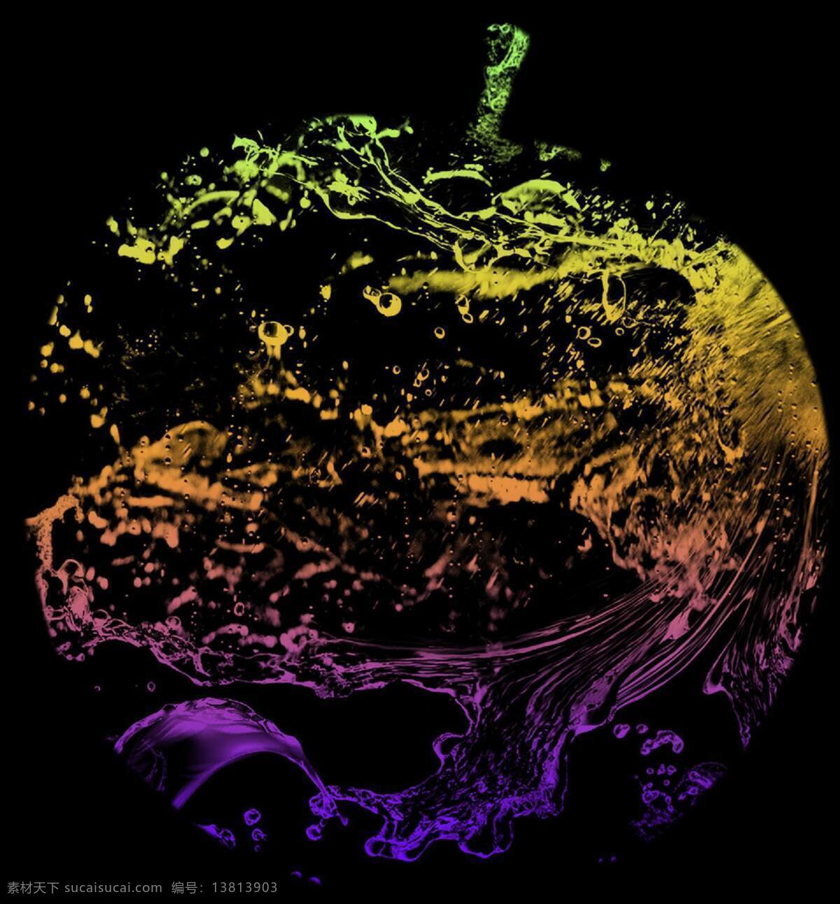 背景底纹 彩色 底纹边框 苹果 水滴 水花 水珠 液体 设计素材 模板下载 液体苹果 水 psd源文件