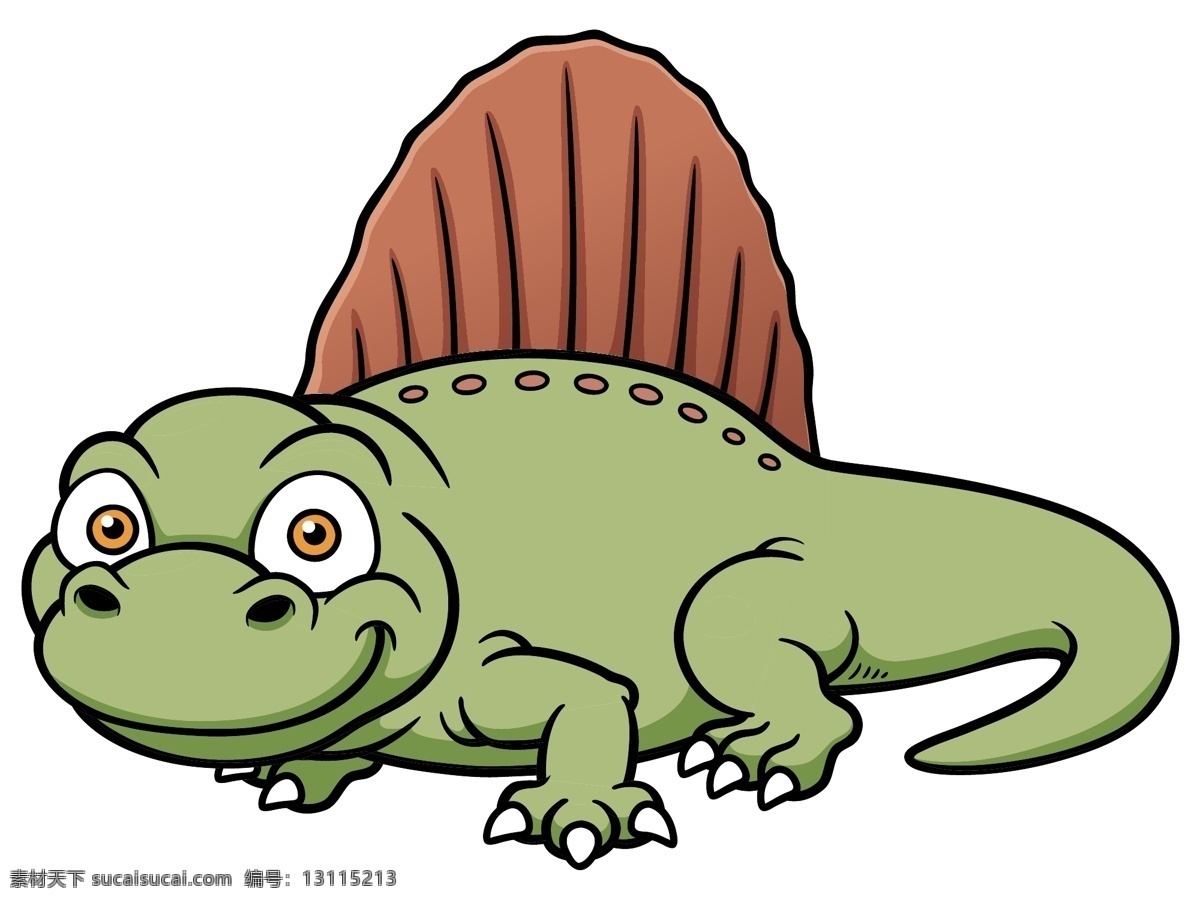 卡通恐龙形象 脊背 恐龙 卡通恐龙 卡通动物 卡通形象 陆地动物 生物世界 矢量素材 白色