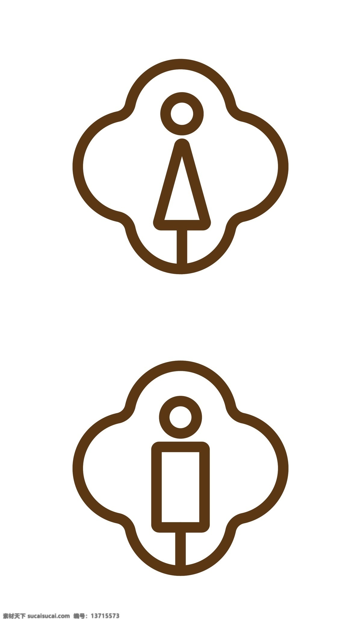 复古 卫生间 标识 男女 厕所 洗手间 标志图标 公共标识标志