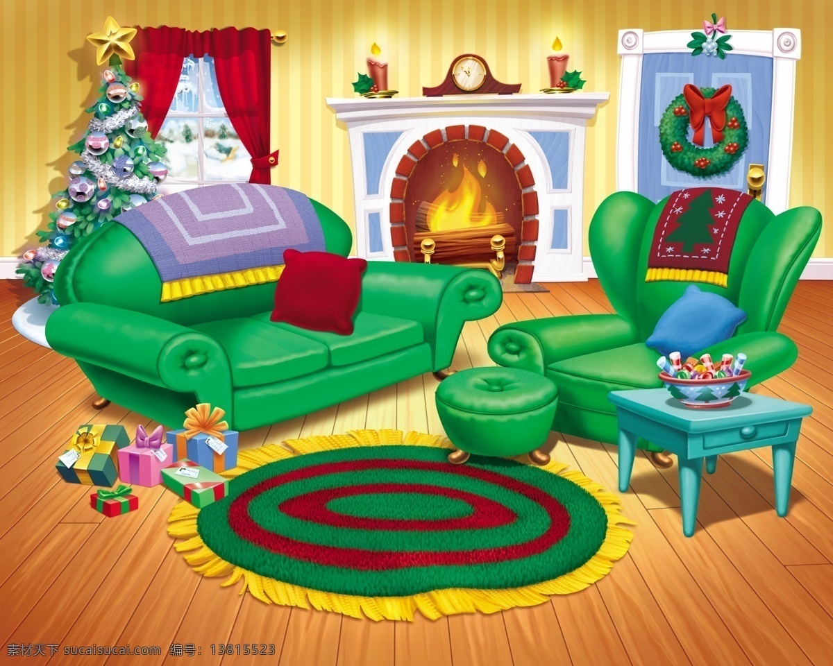 背景 卡通 沙发 椅子 圣诞树 圣诞节 迪斯尼 米奇 米妮 可爱 动画 动漫 米老鼠 包装设计 广告设计模板 源文件