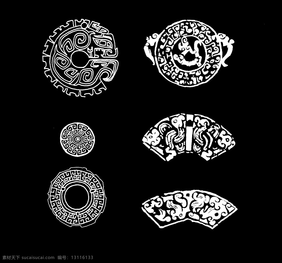 经典纹样 玉器纹样 纹样 传统纹饰 装饰图案 传统文化 玉器 玉器图案 玉雕 玉璧 圆形 分层 源文件