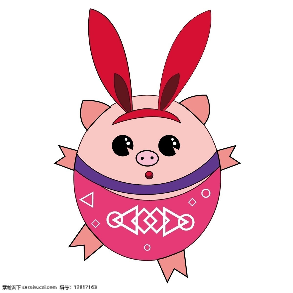 小 猪 兔 装 装饰 元素 卡通可爱 装饰元素 跳舞小猪 猪年 简约 兔小猪