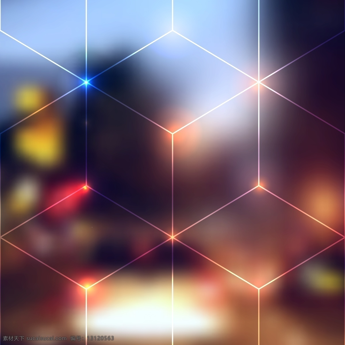 朦胧 灯光 线条 背景 ai格式 广告 海报 几何 时尚 夜晚