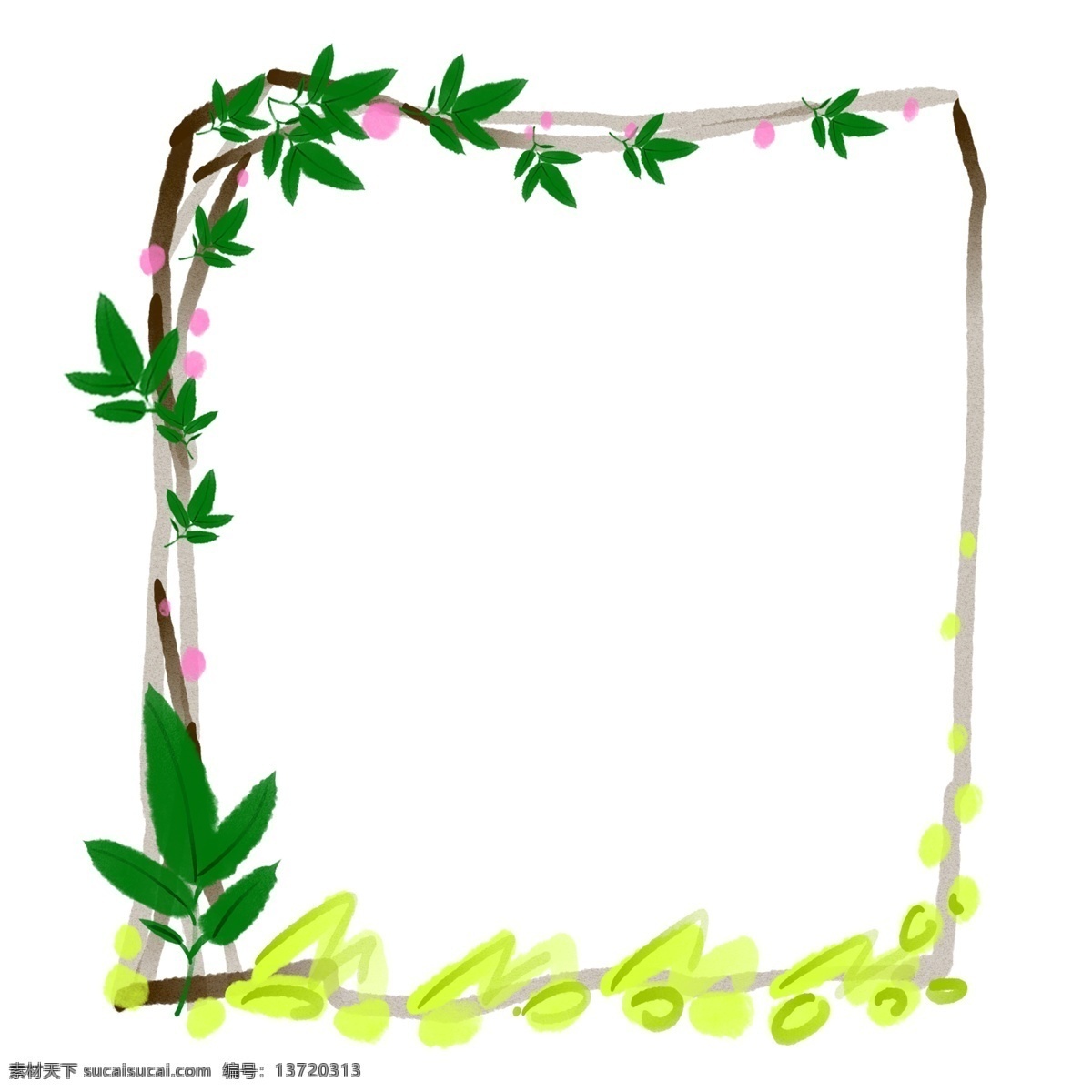 美丽 植物 叶子 插画 美丽的叶子 卡通边框 植物边框 植物叶子 植物花朵 创意边框 植物的边框