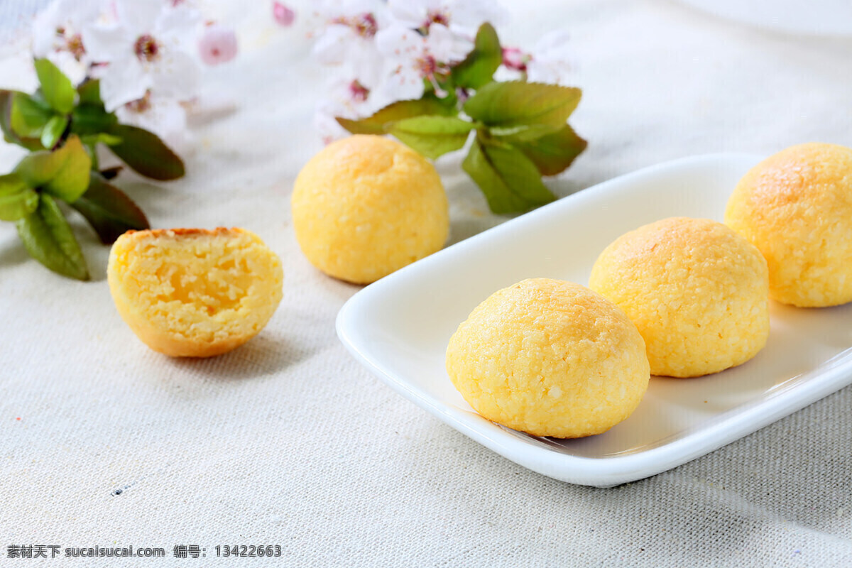 黄金椰球 糕点 面包 新鲜 可口 餐饮美食 传统美食