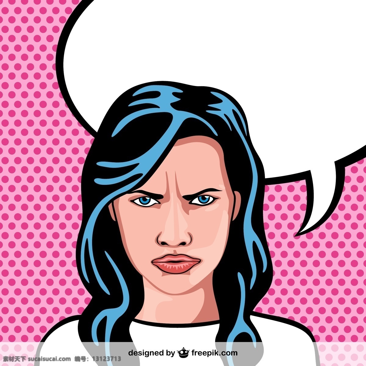 女子 流行 艺术 肖像 语音气泡 脸 粉红 泡沫 波普艺术 点 插图 语音 圆点 生气 美丽 表达女性的脸 面部 波尔卡 白色
