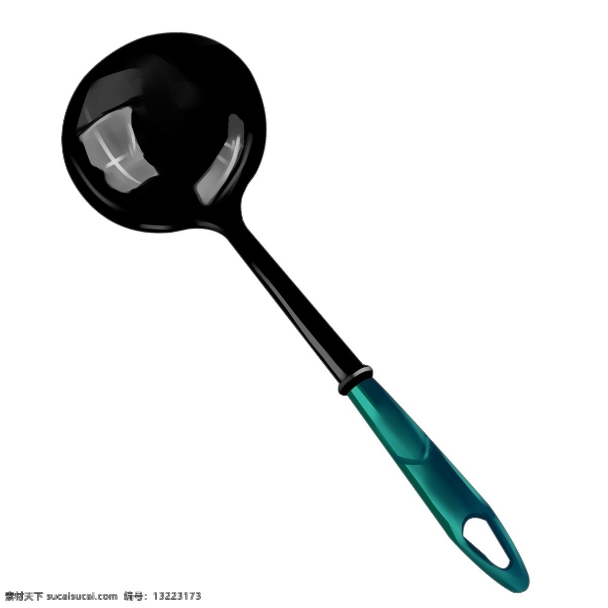 时尚 黑色 创意 勺子 装饰 时尚勺子 产品 仿真 光滑 半圆 厨房用品 实物 汤勺 插图 金属 餐具 发光