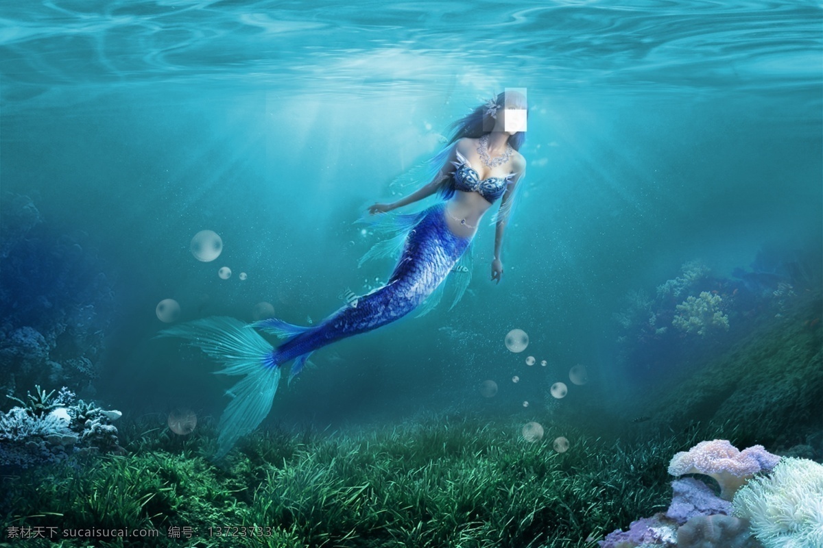 美人鱼 ps 后期 海洋 深海