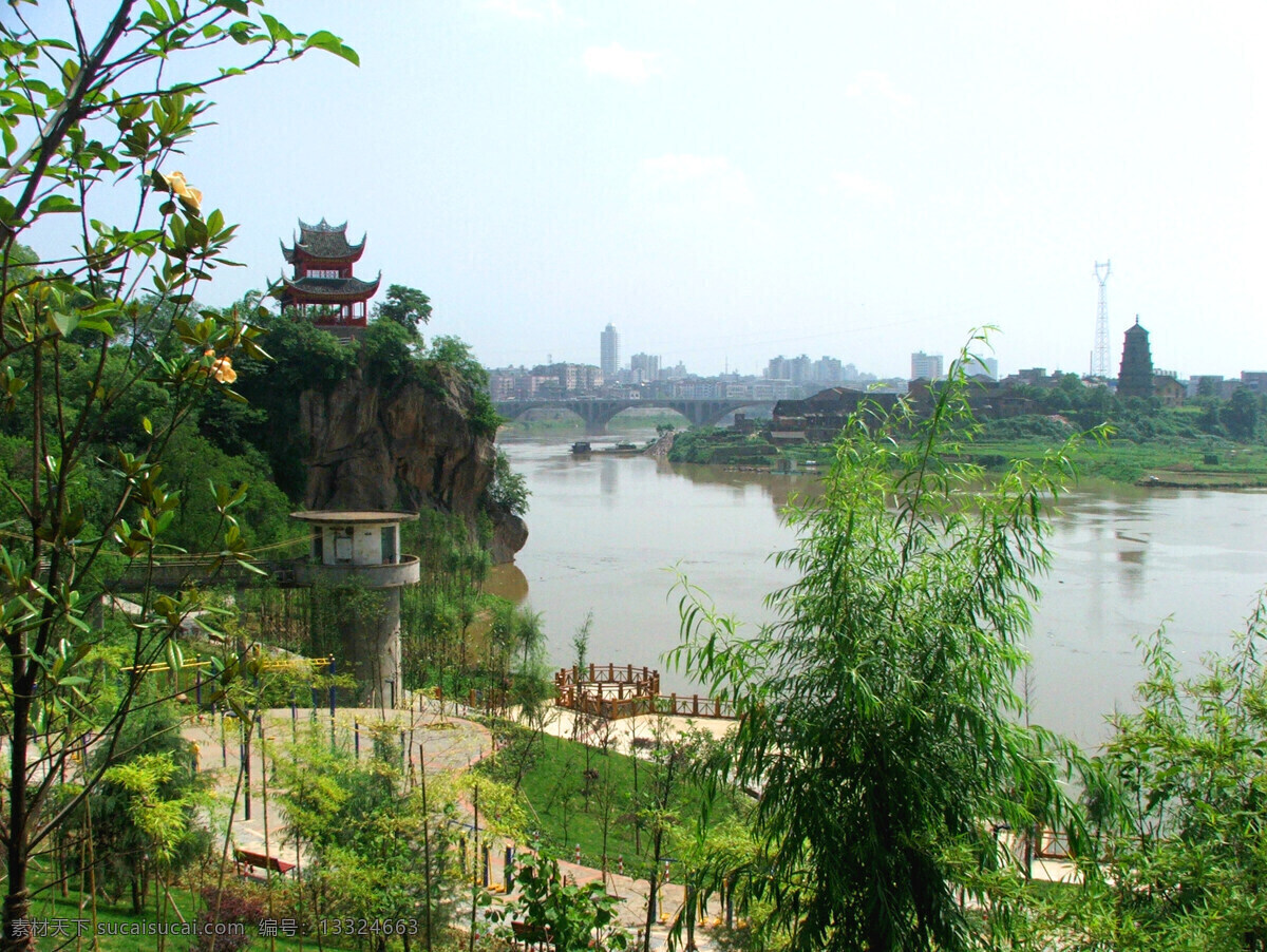 邵阳市 双清 公园 邵阳美景 亭外亭 邵阳市北塔 自然景观 风景名胜 摄影图库