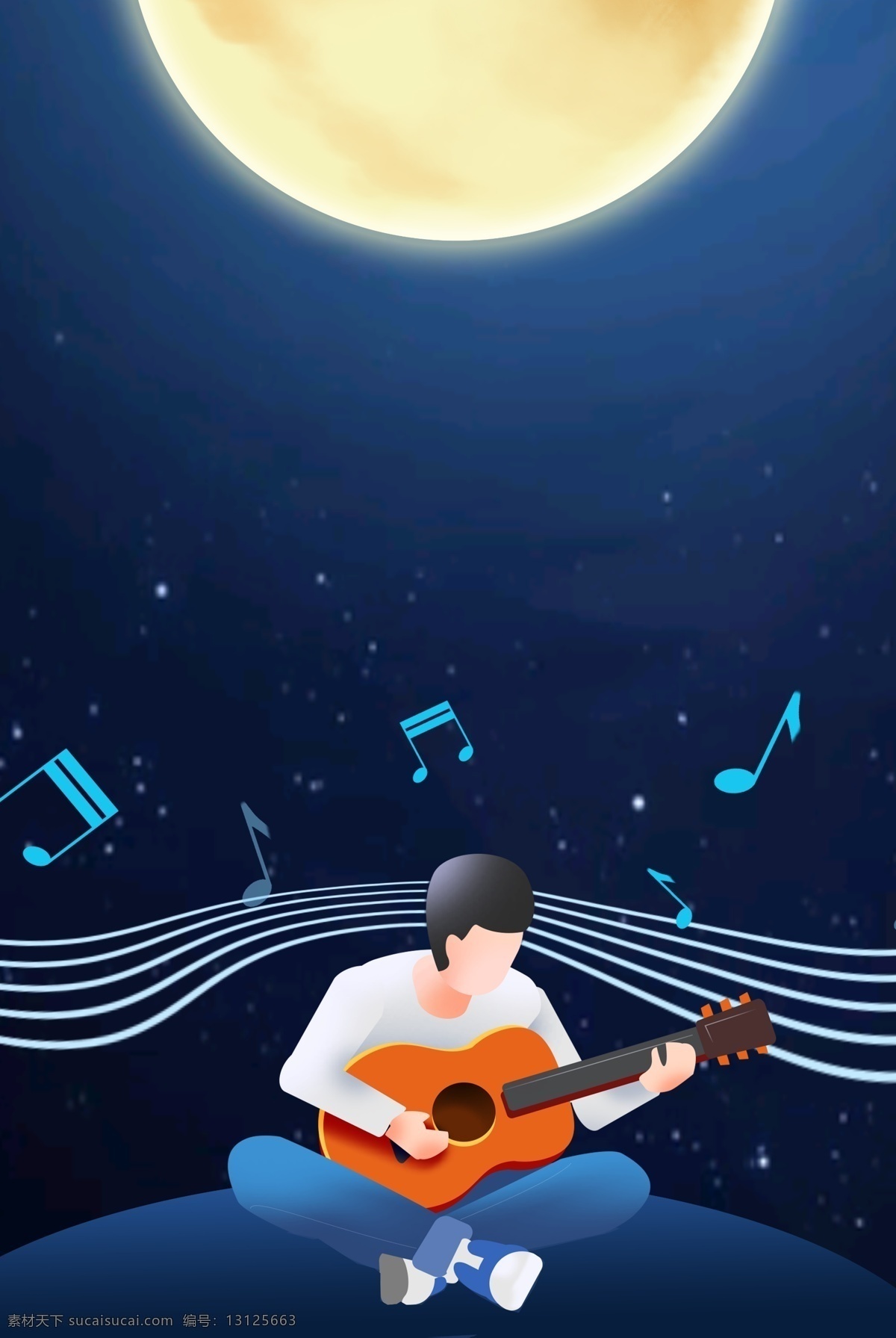 弹 吉他 男孩 夜景 广告 背景 弹吉他 月光 弹奏 音乐
