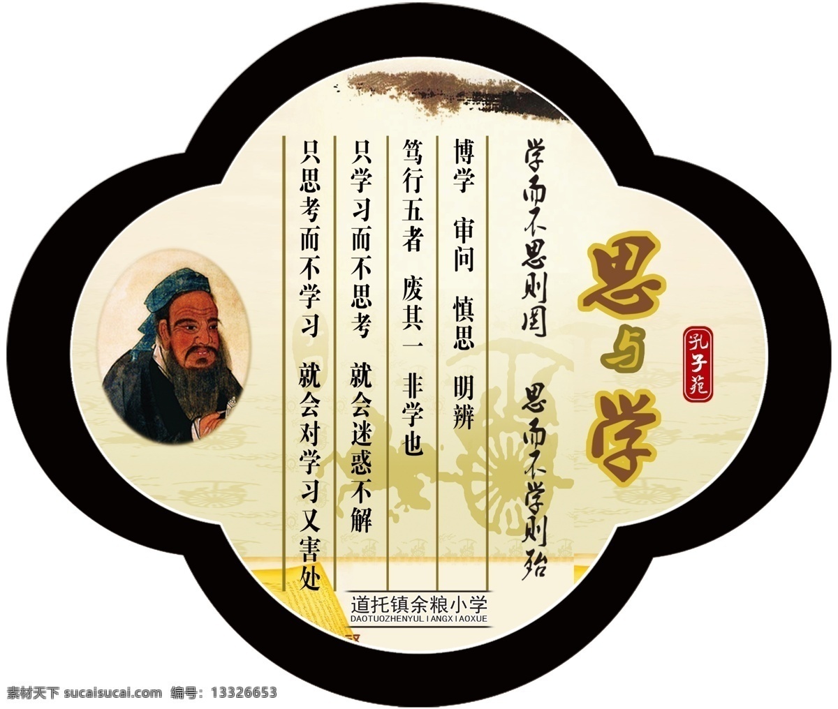 学校文化 异形 圆形 雕刻 形状 卡通 中国风 校园走廊文化 楼道文化 教室文化 孔子文化 思与学 孔子学说 异型类