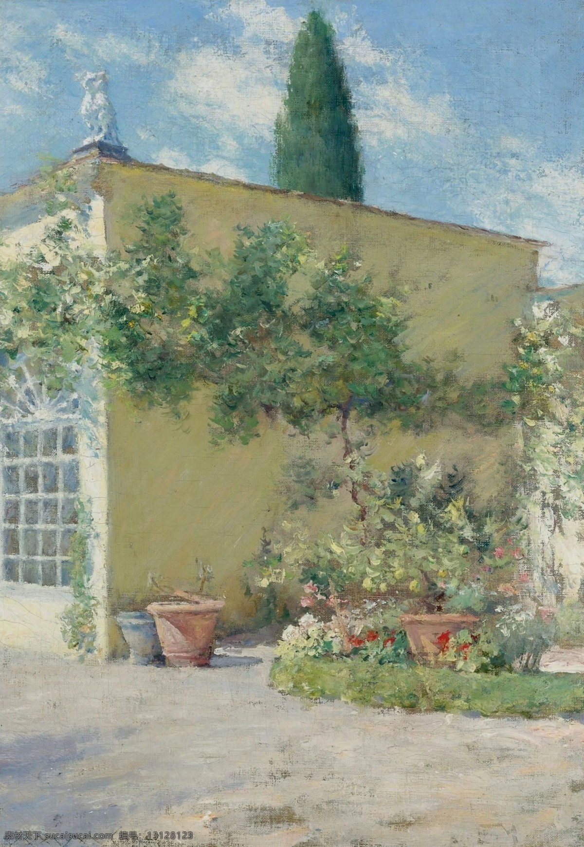 1910 大师 画家 风景画 静物 油画 建筑 装饰画 florence in villa the of orangerie chase merritt william 人物 高清 西方 国外 现代 家居装饰素材