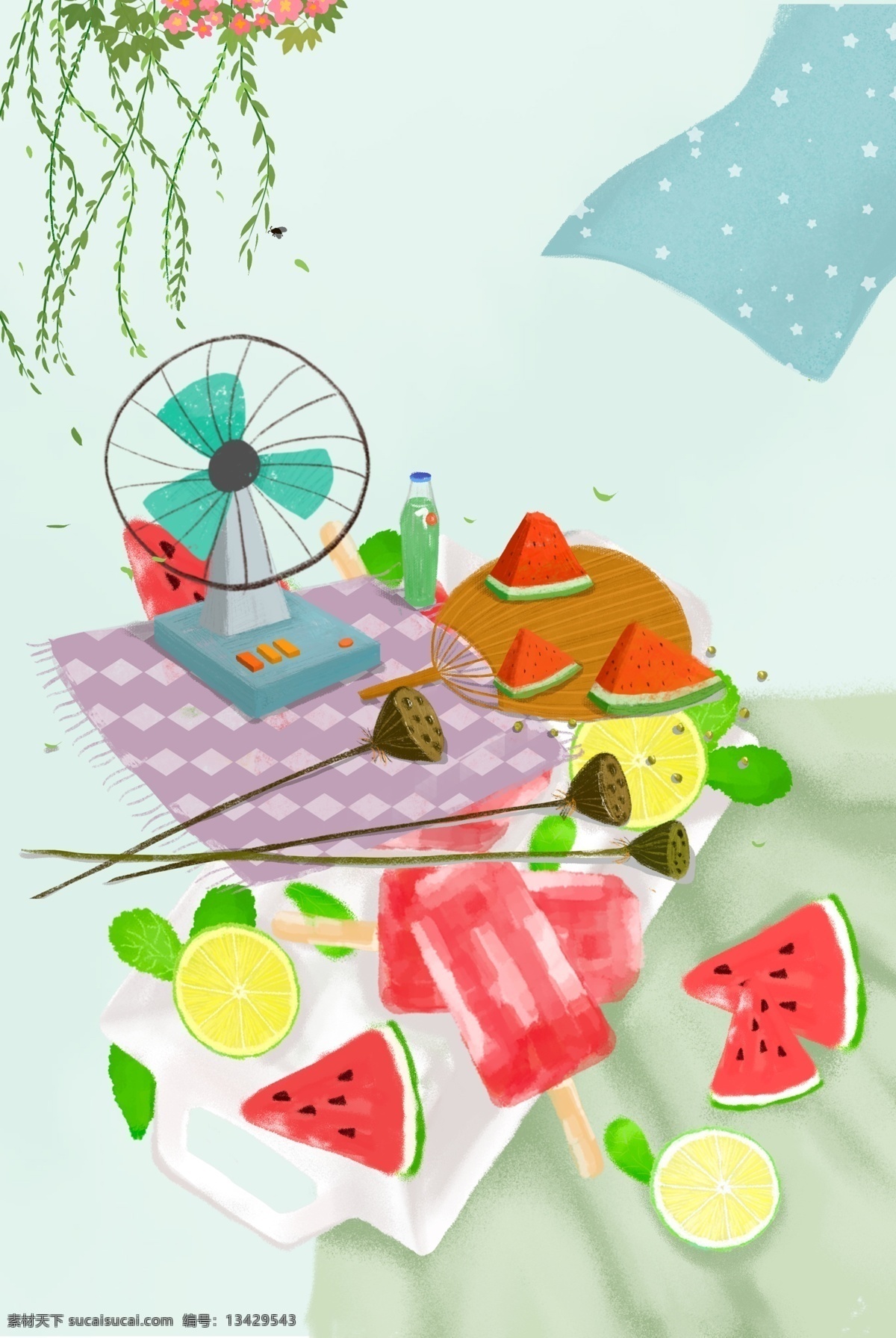 夏季 甜品 冰淇淋 背景 水果 甜品店 美味 好吃的 手绘蛋糕 甜品矢量下载 甜品矢量