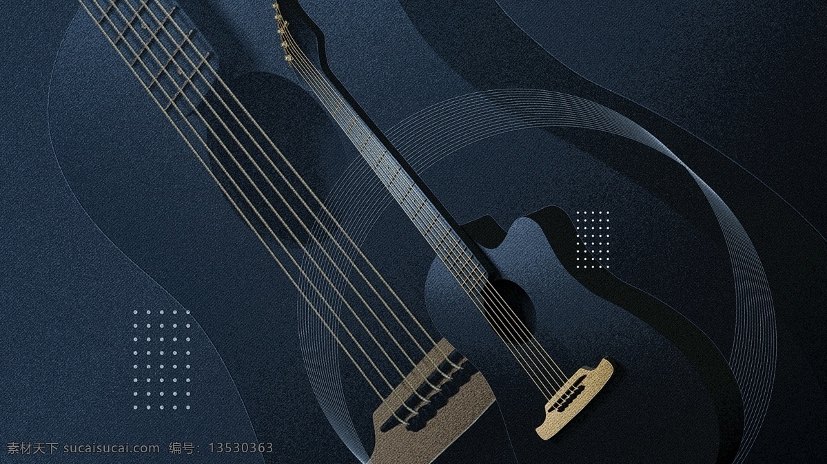 c4d 创意 吉他音乐 黑金 乐器 场景 立体 插画 音乐 壁纸 吉他 金属 背景 配图 启动页 肌理 高端 点线