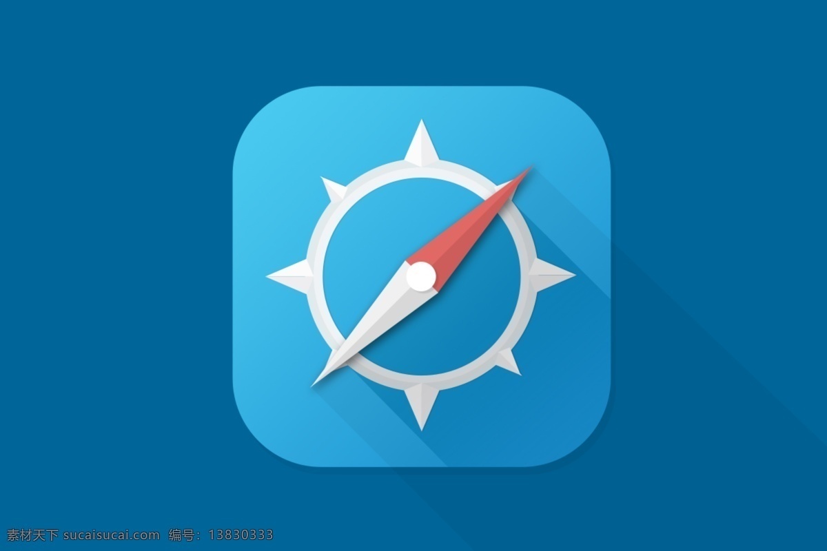 指南针 ui 按钮 地图 简洁 蓝色 罗盘 海军风 长阴影 手机 app app按钮