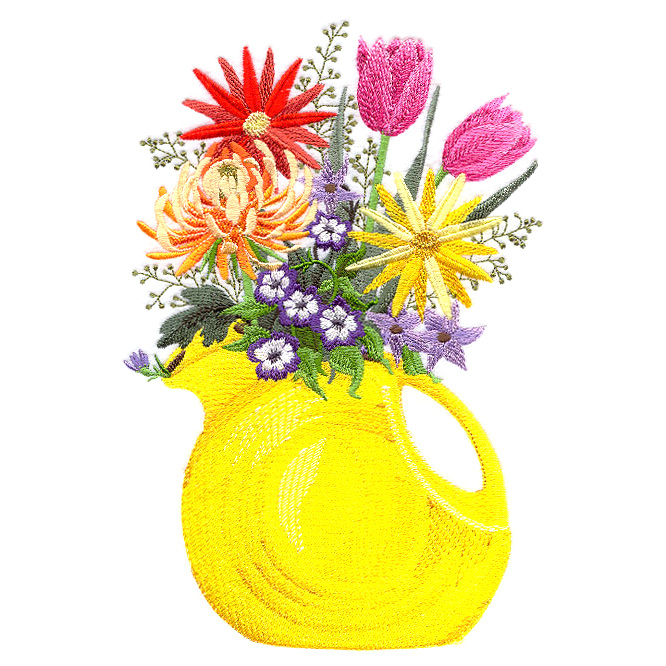 绣花免费下载 服装图案 花朵 瓶子 生活元素 绣花 植物 面料图库 服装设计 图案花型