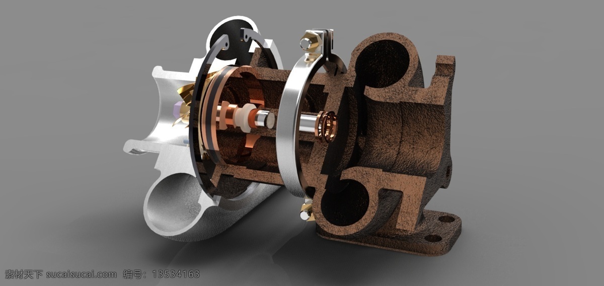涡轮 增压器 工业设计 建筑 汽车 3d模型素材 其他3d模型