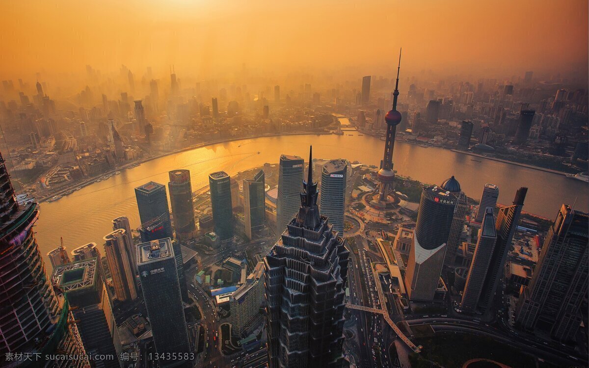 城市鸟瞰图 城市 都市 黄昏 江边 大厦 鸟瞰 上海 黄浦江 建筑摄影 建筑园林