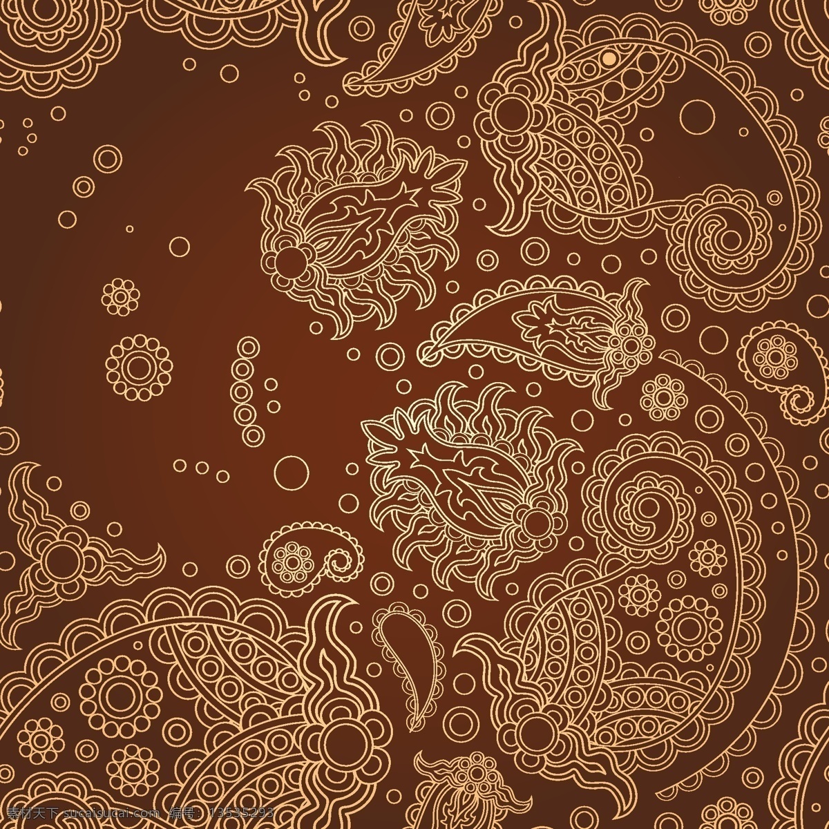 五 华丽 矢量 图案 美丽 背景 材料 插图 火腿 金鱼 模式 矢量素材 美丽的 神秘的 优雅的 背景向量 花纹花边
