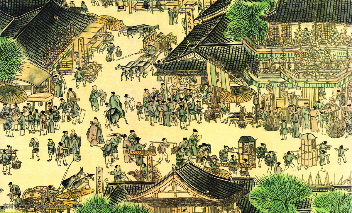 人物名画 中国 古典 藏画 中国古典藏画 设计素材 古典藏画 书画美术 黄色