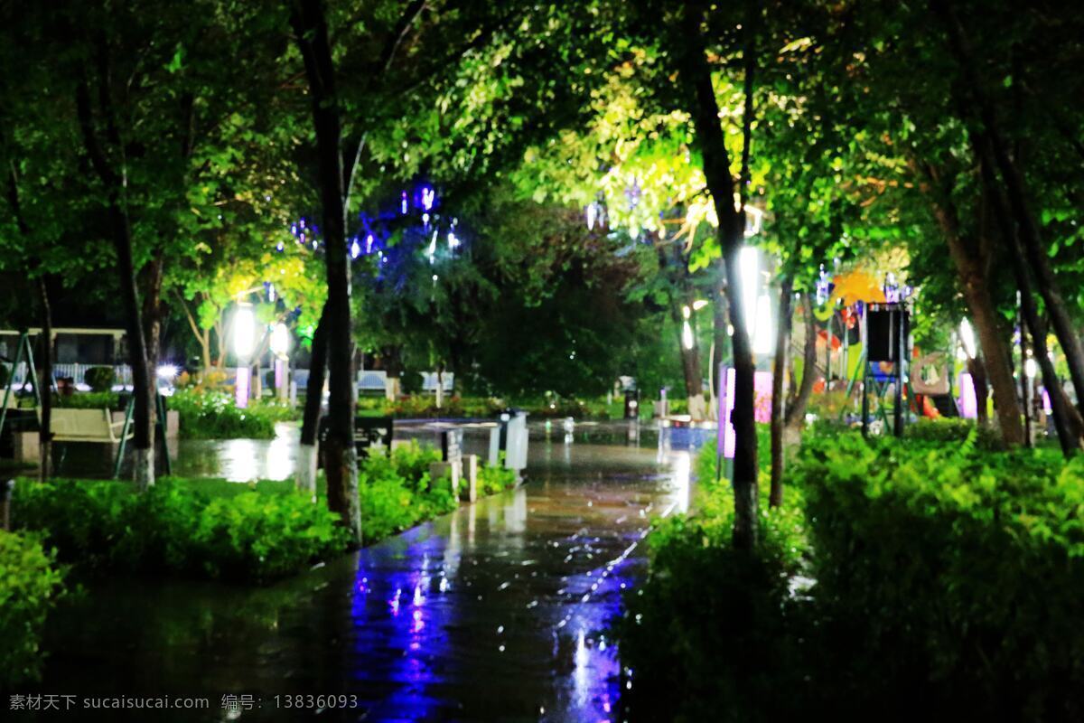 乌苏夜景 乌苏市 街心广场 夜色 景观 雨夜 霓虹灯 街道 新城区 九连泉 城市夜景 国内旅游 旅游摄影