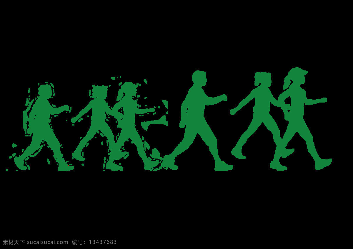 绿色 快步 行走 人们 元素 快走元素 行走路人 绿色健身人物 健身元素 透明元素 快步行走元素 png元素 免抠元素
