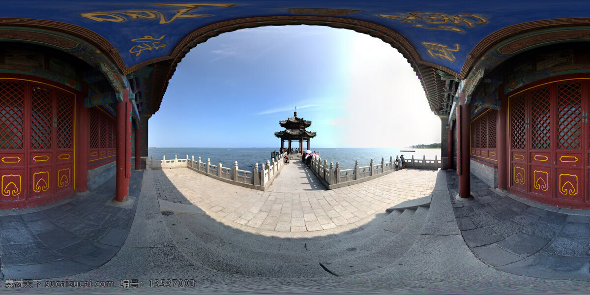 老龙头 景区 观海 亭 全景 风景 生活 旅游餐饮